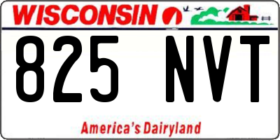 WI license plate 825NVT