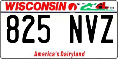 WI license plate 825NVZ