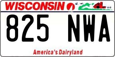 WI license plate 825NWA