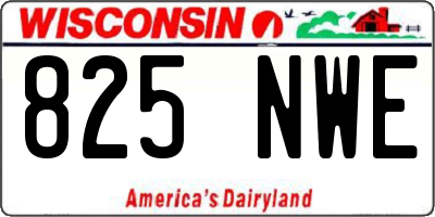 WI license plate 825NWE