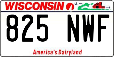 WI license plate 825NWF