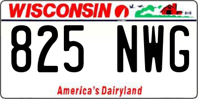 WI license plate 825NWG