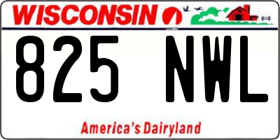WI license plate 825NWL
