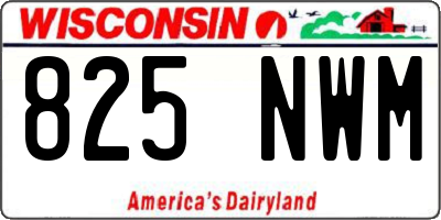 WI license plate 825NWM