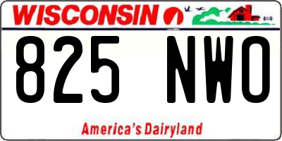 WI license plate 825NWO