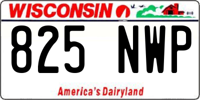 WI license plate 825NWP