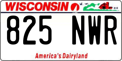 WI license plate 825NWR