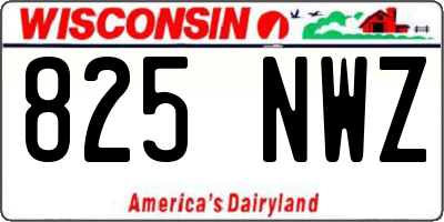 WI license plate 825NWZ
