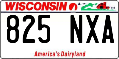WI license plate 825NXA