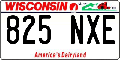 WI license plate 825NXE
