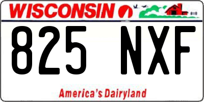 WI license plate 825NXF