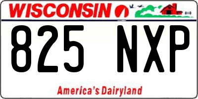 WI license plate 825NXP