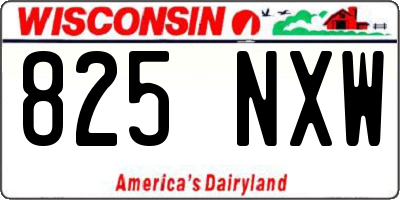 WI license plate 825NXW