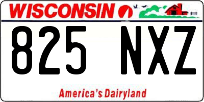 WI license plate 825NXZ