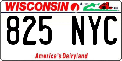 WI license plate 825NYC