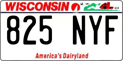 WI license plate 825NYF