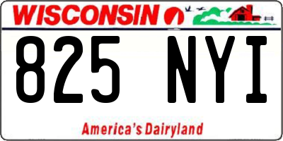 WI license plate 825NYI