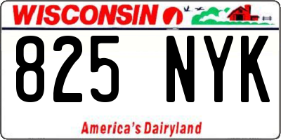 WI license plate 825NYK