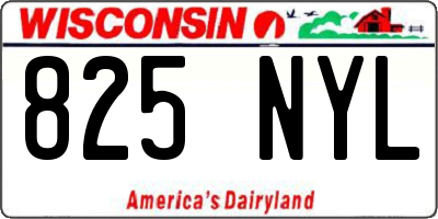 WI license plate 825NYL