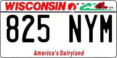 WI license plate 825NYM