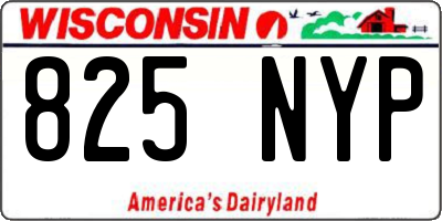 WI license plate 825NYP