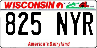 WI license plate 825NYR