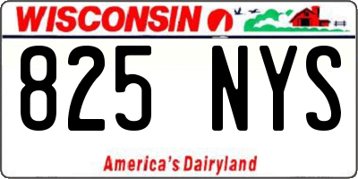WI license plate 825NYS