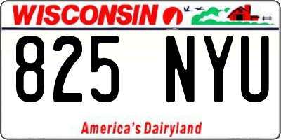 WI license plate 825NYU