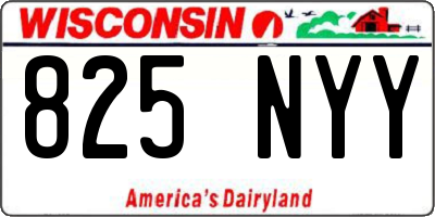 WI license plate 825NYY