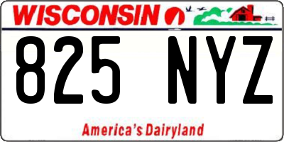 WI license plate 825NYZ