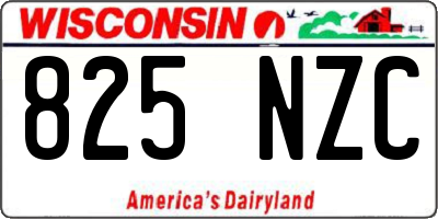 WI license plate 825NZC