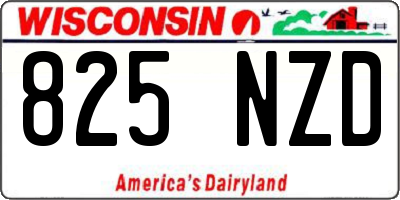 WI license plate 825NZD