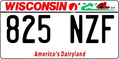 WI license plate 825NZF