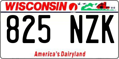 WI license plate 825NZK