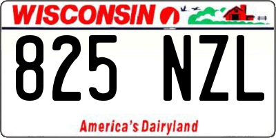 WI license plate 825NZL