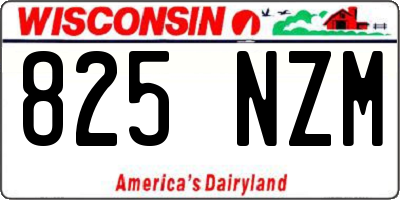 WI license plate 825NZM