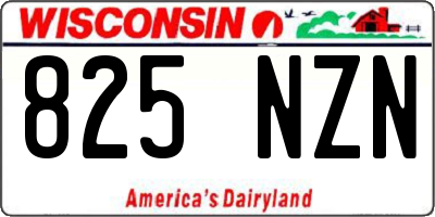 WI license plate 825NZN