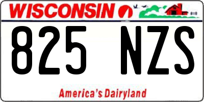 WI license plate 825NZS