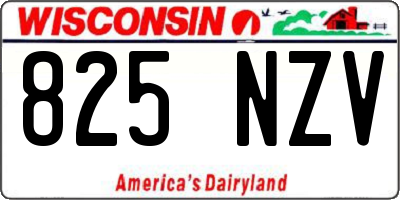 WI license plate 825NZV