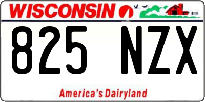 WI license plate 825NZX