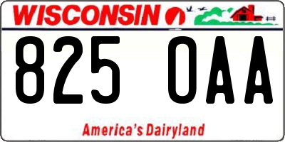 WI license plate 825OAA