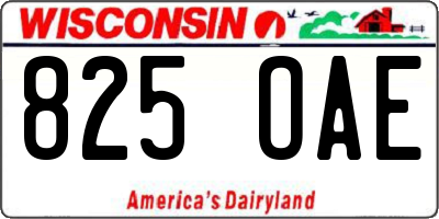 WI license plate 825OAE