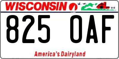 WI license plate 825OAF