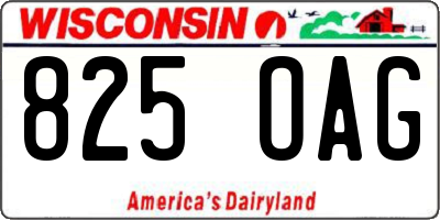 WI license plate 825OAG