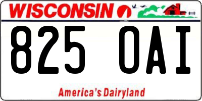 WI license plate 825OAI