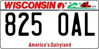 WI license plate 825OAL