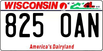 WI license plate 825OAN