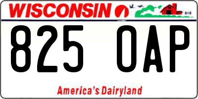 WI license plate 825OAP