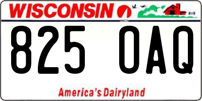 WI license plate 825OAQ