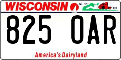 WI license plate 825OAR